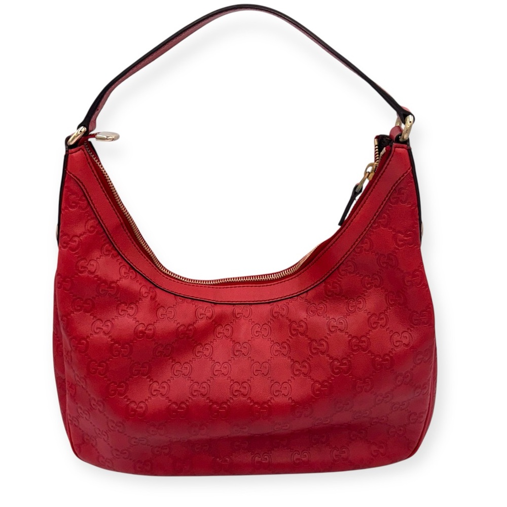 Gucci Guccissima Charmy Hobo Bag Red Leather - Picture 2 of 15